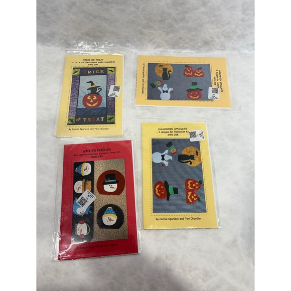 Sew Wonderful Dreams Other - Sew Wonderful Dreams Applique Patterns Lot Halloween Winter Connie Spurlock 4pc